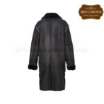 Men Long Double Breasted Shearling Coat black | Urban Leather Wear