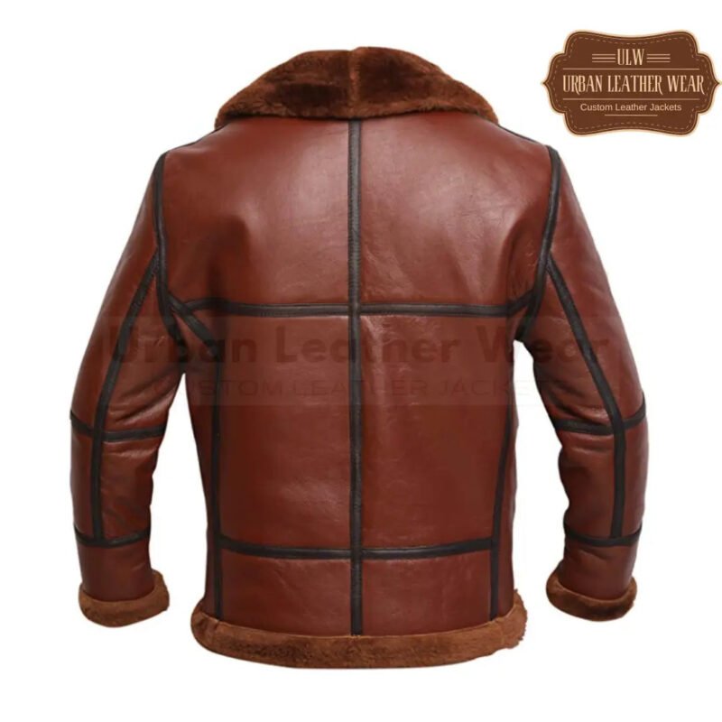 Men RAF B3 Flying Bomber Shearling Leather Jacket (Brown) | Urban Leather Wear