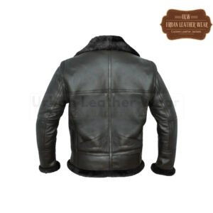 Men RAF Real Shearling Bomber Jacket Black | Urban Leather Wear