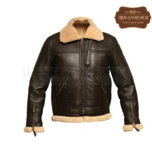 Men Shearling Leather Flight Jacket