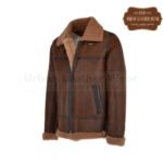 Men Shearling Leather Flying Jacket (Brown) | Urban Leather Wear