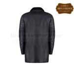 Men Shearling black long coat | Urban Leather Wear