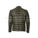 Men Sport Soft Inflatable Genuine Leather puffer Jacket | Urban Leather Wear