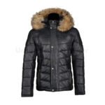 Men Winter Leather Jacket With Fur On Hoodie | Urban Leather Wear