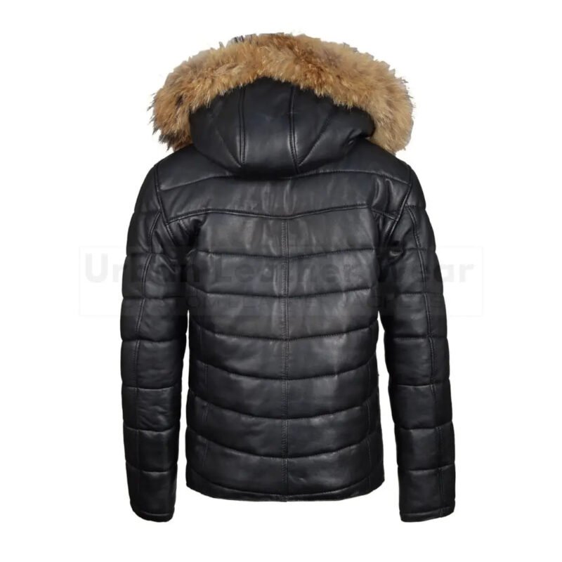 Men Winter Leather Jacket With Fur On Hoodie | Urban Leather Wear