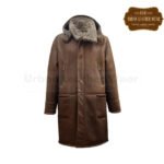 Men brown Parka Shearling long Coat | Urban Leather Wear