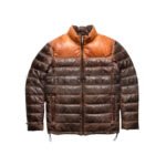 Men leather down jacket brown | Urban Leather Wear