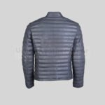 Men leather puffer Quilted Jacket (Grey) | Urban Leather Wear