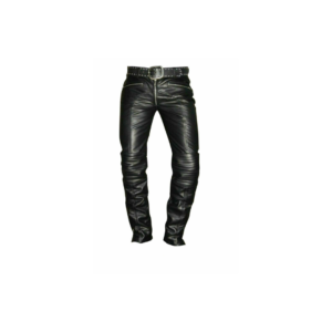 Leather Motorbike Biker Trouser With Zip