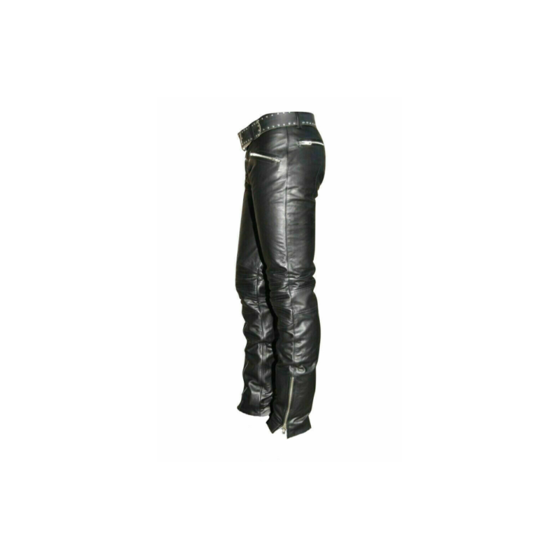 Leather Motorbike Biker Trouser With Zip | Urban Leather Wear