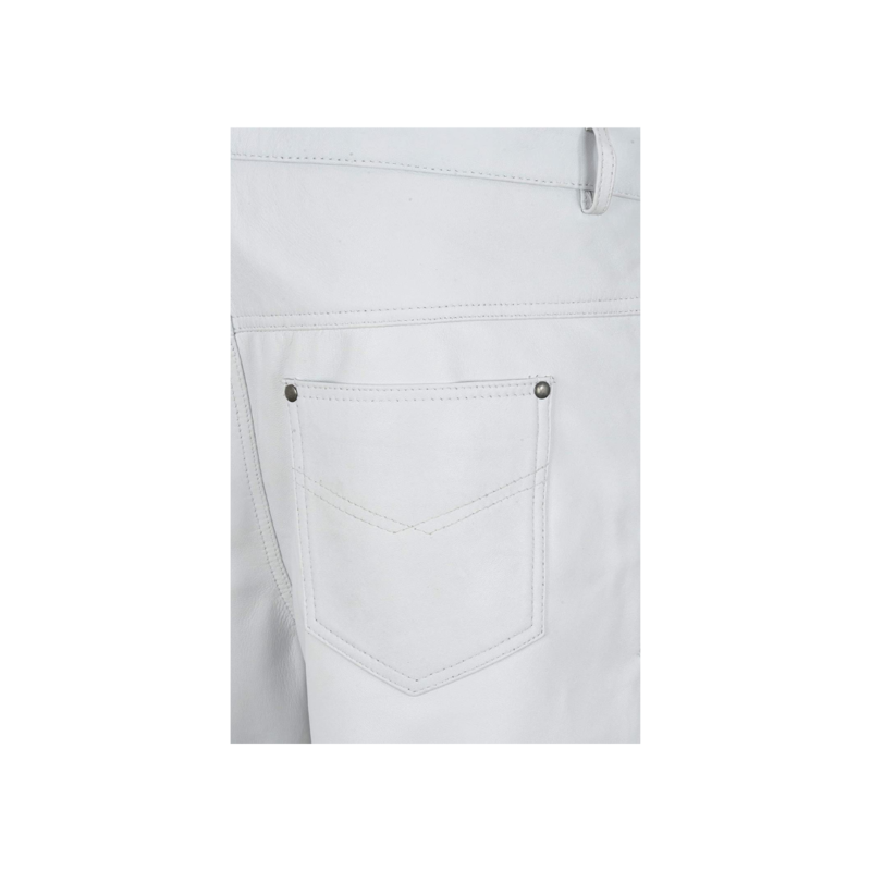 Leather Pants Biker Trouser White | Urban Leather Wear