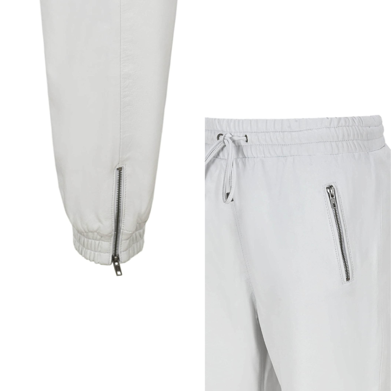 Leather Pants Biker Trouser White | Urban Leather Wear