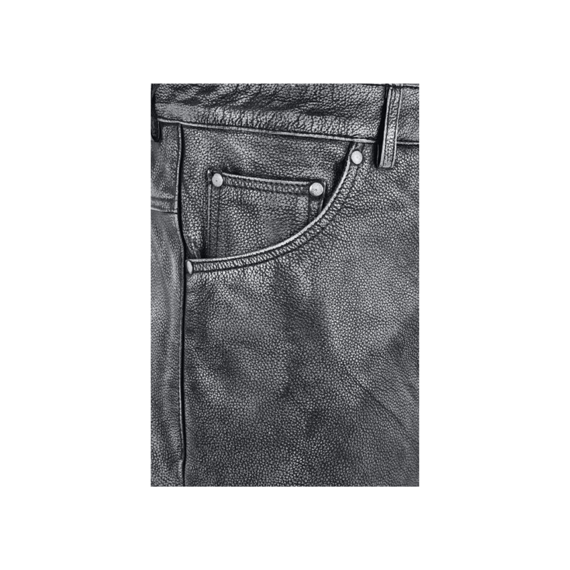 Grey Leather Pants Bikers Full Grain Waxed | Urban Leather Wear