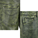 Leather Pants Bikers Full Grain Waxed Jean Green | Urban Leather Wear