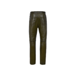 Olive Green Real Leather Motorcycle Biker Jeans Trouser | Urban Leather Wear