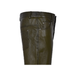 Olive Green Real Leather Motorcycle Biker Jeans Trouser | Urban Leather Wear