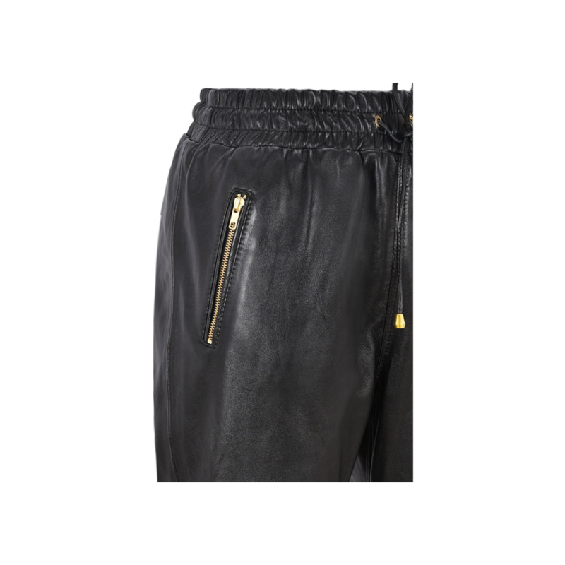 Leather Trousers Black Napa Sweat Track Pant | Urban Leather Wear