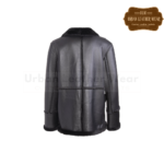 Men retro shearling jacket black coat sale | Urban Leather Wear