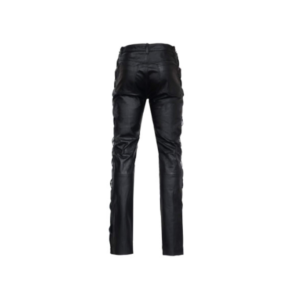 Men Side Laces  Leather Trouser | Urban Leather Wear
