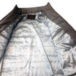 Bespoke Men Leather Puffer Jacket Grey | Urban Leather Wear