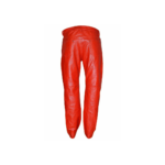 Leather Red Pant Retro Slim Fit Trouser | Urban Leather Wear