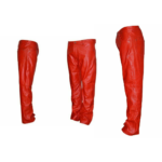 Leather Red Pant Retro Slim Fit Trouser | Urban Leather Wear