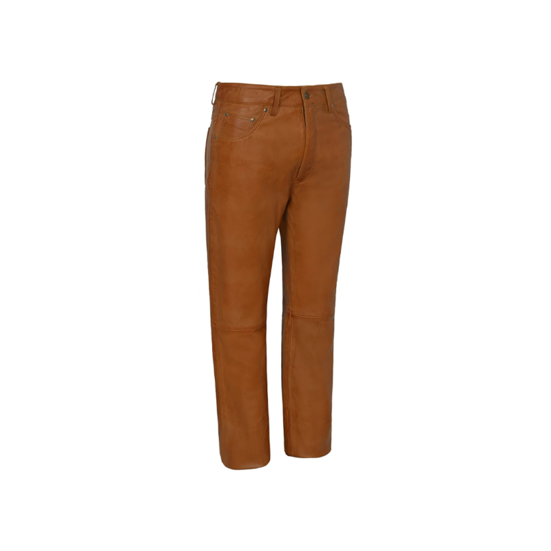 Real Leather Trouser – Tan Napa Biker Jeans Style | Urban Leather Wear