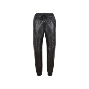 Leather Trousers Quilted Track Pants