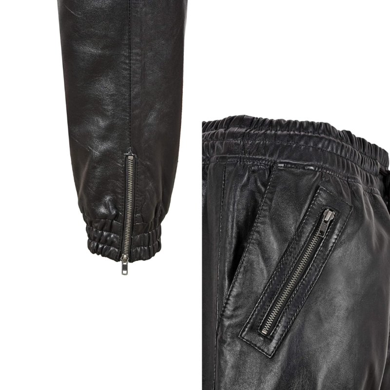 Leather Trousers Quilted Track Pants | Urban Leather Wear