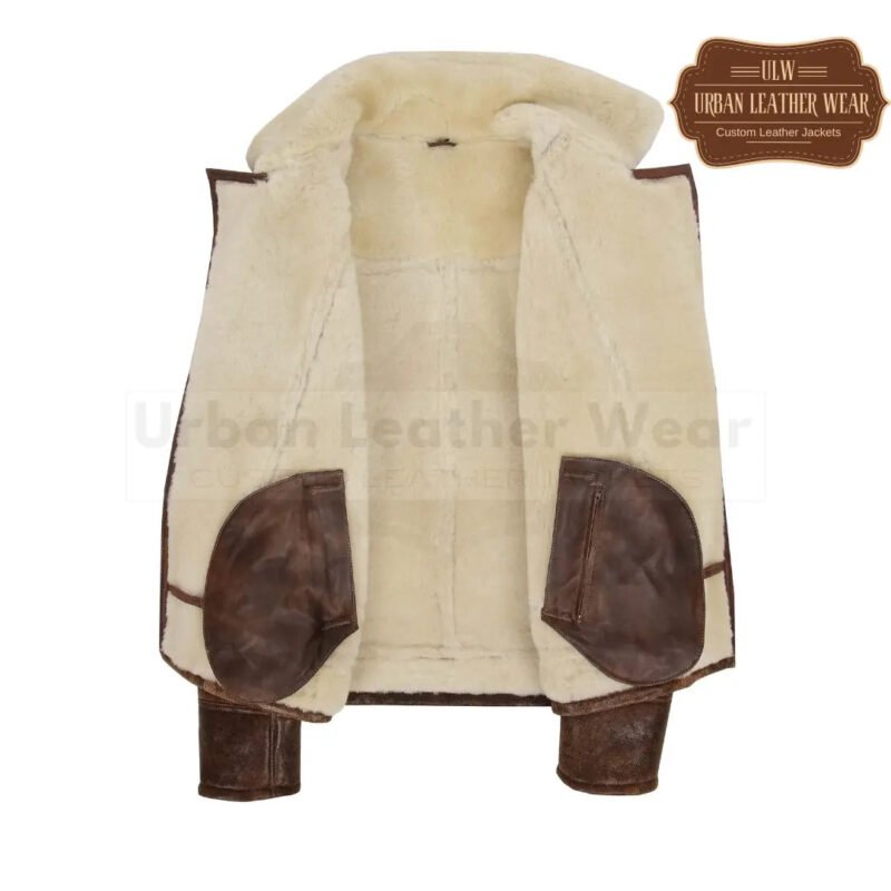 Mens B3 Bomber Aviator WWII Shearling Leather Jacket | Urban Leather Wear