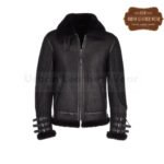 Mens Luxury Shearling Biker  Flying Jacket Black | Urban Leather Wear
