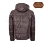 Mens Real Leather Puffer Jacket Fully Padded With Hood | Urban Leather Wear