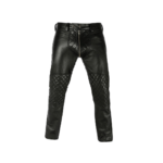 Men Adjustable Waist Black Leather Pant | Urban Leather Wear