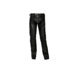 Men Adjustable Waist Black Leather Pant | Urban Leather Wear