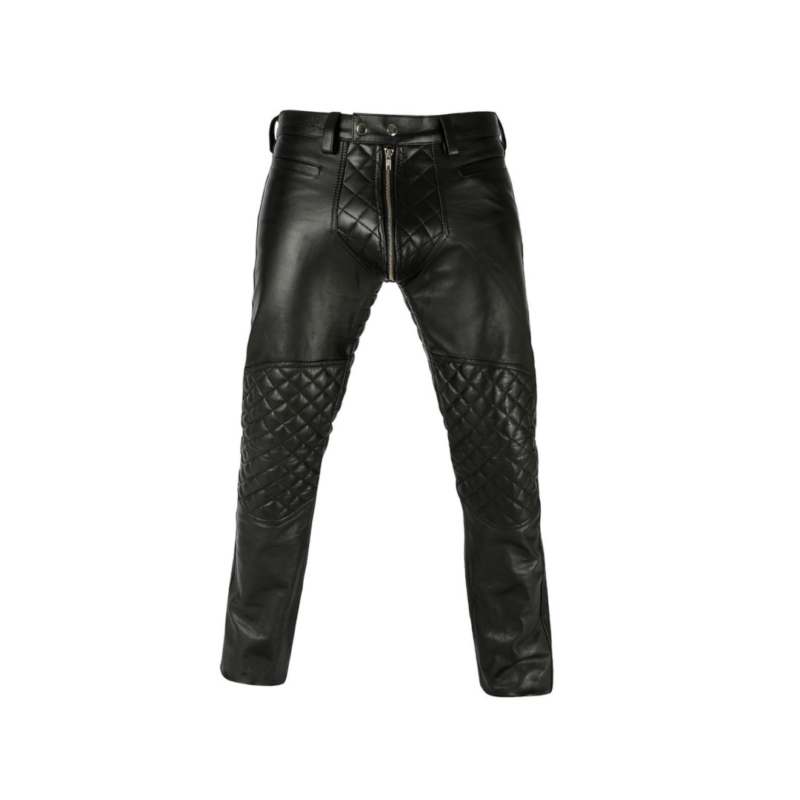 2 way Zipper slim-fit Pants Leather trouser | Urban Leather Wear