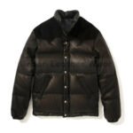 Real Leather Puffer Down Bomber Black Leather Jacket | Urban Leather Wear