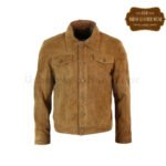 Real Suede Leather Mens Vintage Trucker Jacket Brown | Urban Leather Wear