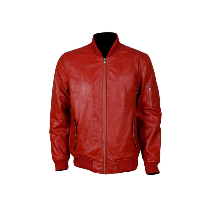 Red MA-1 Bomber Flight Jacket | Urban Leather Wear