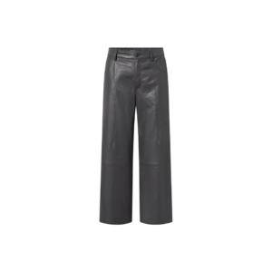 Regular fitting women leather pants grey
