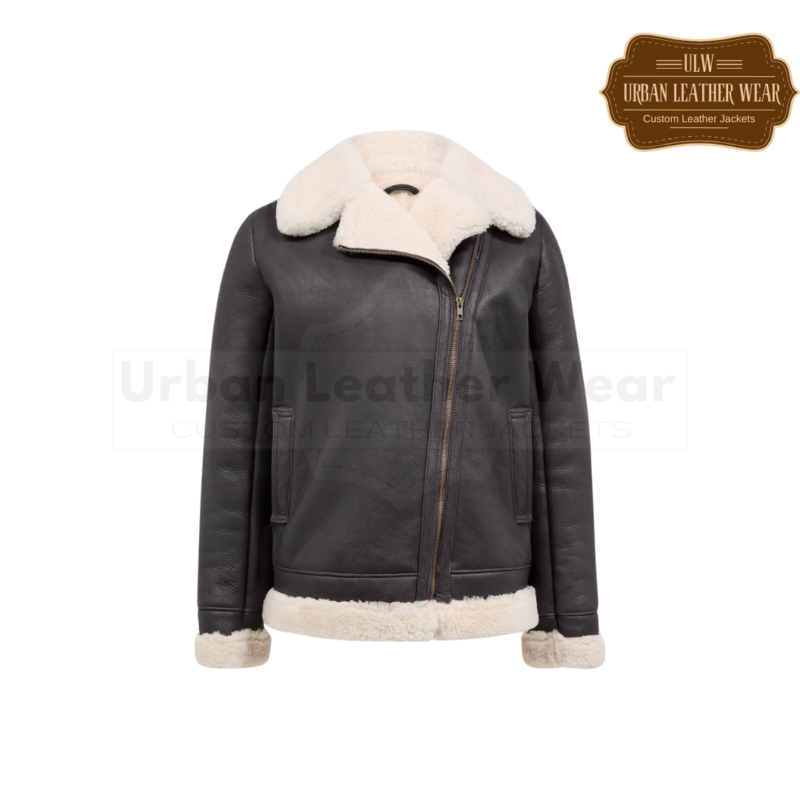 Rustic Shearling Biker Jacket | Urban Leather Wear