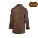 Shearling leather brown button down jacket sale for women | Urban Leather Wear