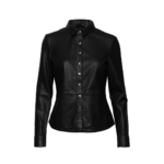 Ladies Leather Shirt w Buttons – Long-sleeved | Urban Leather Wear