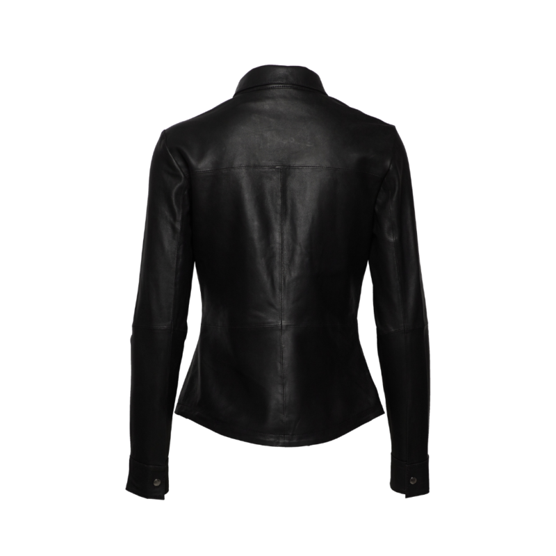 Ladies Leather Shirt w Buttons – Long-sleeved | Urban Leather Wear