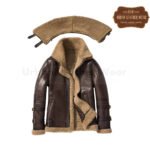 Short Double Collar Shearling Fur Men Leather Jacket | Urban Leather Wear