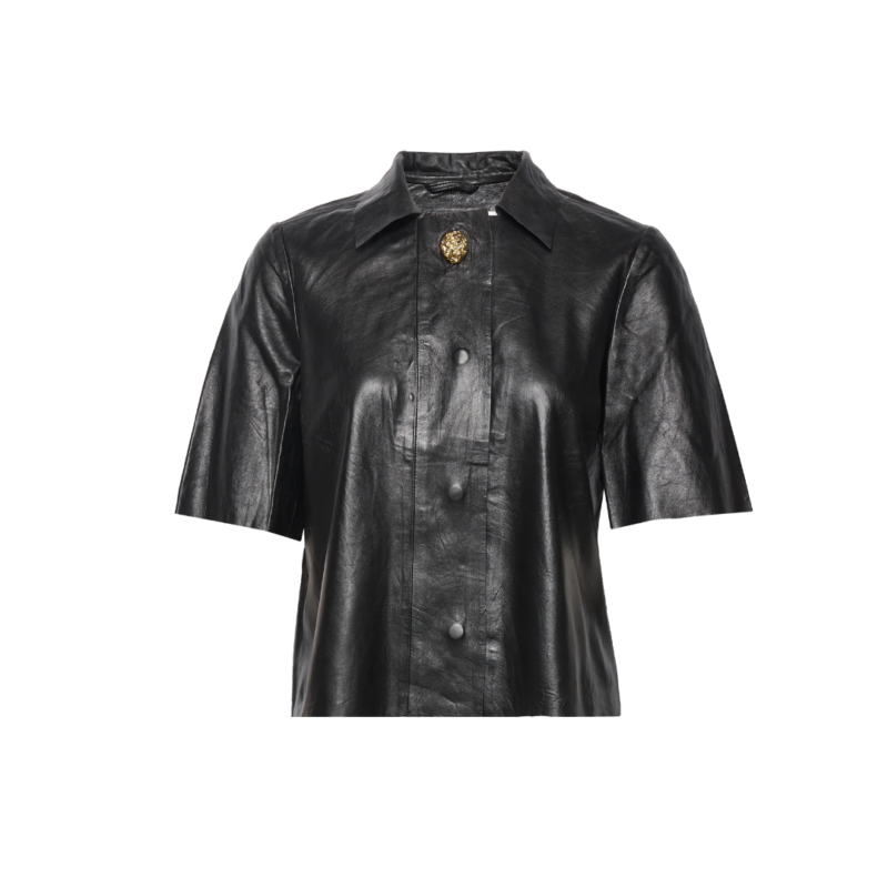 Women Leather Button Down Shirt | Urban Leather Wear