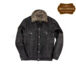 Stylish Black Shearling Trucker Leather Jacket | Urban Leather Wear