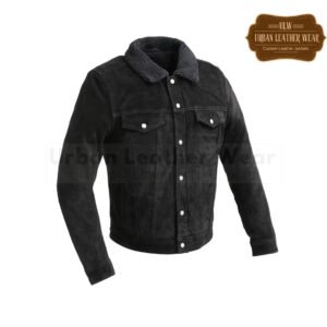 Suede trucker jacket men