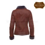 Tan Shearling B-3 Bomber Style Jacket Women | Urban Leather Wear
