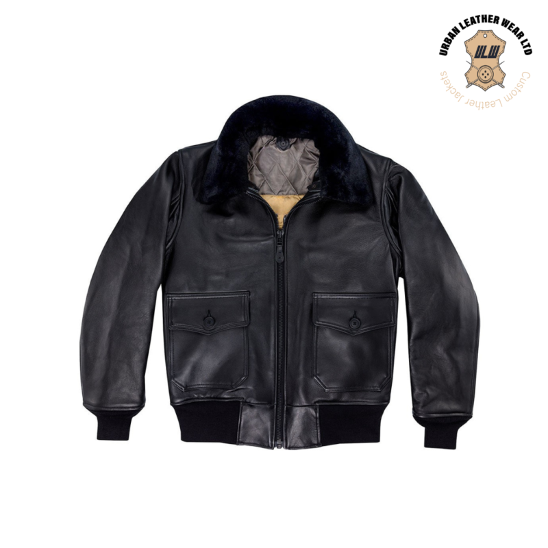U.S.NavyLambskinG-1FlightJacket.png U.S. Navy G-1 Flight Jacket Black | Urban Leather Wear