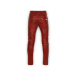 Cherry Red Zipper Leather Pants | Urban Leather Wear
